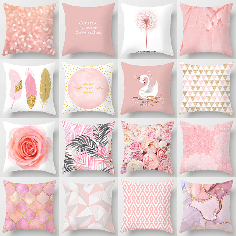 17" Boho Girly PINK Peach Skin Square Pillow Cushion Cover Only | 11 Styles