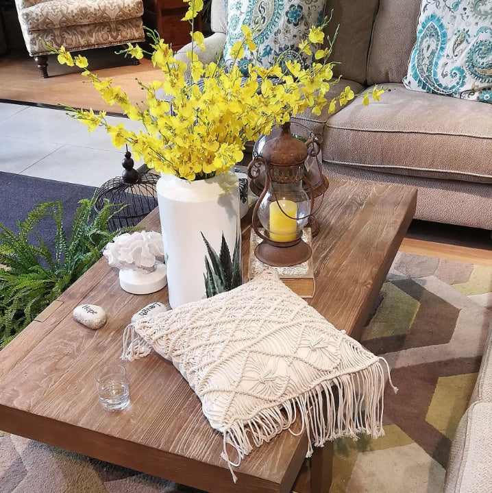17" Bohemian Hand-Woven Macrame Cotton Square Cushion Cover | 4Styles