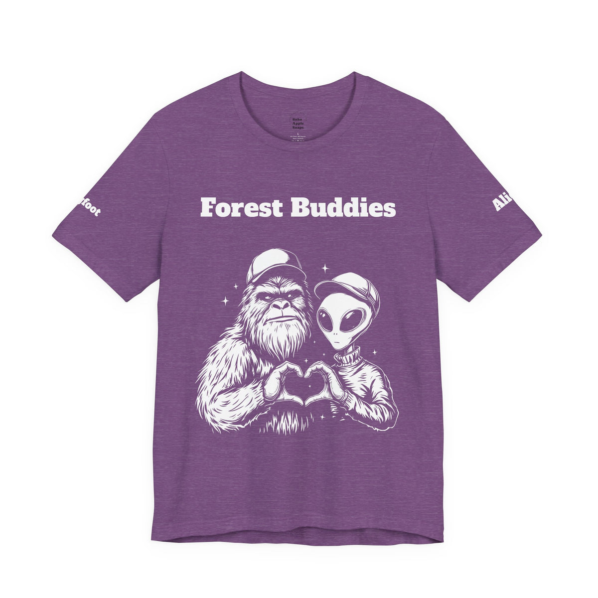 Bigfoot & Alien "Forest Buddies" Jersey Tee T-Shirt Unisex 10 Heather Colors XS-4XL Sasquatch UFO Nature Lover Outdoors