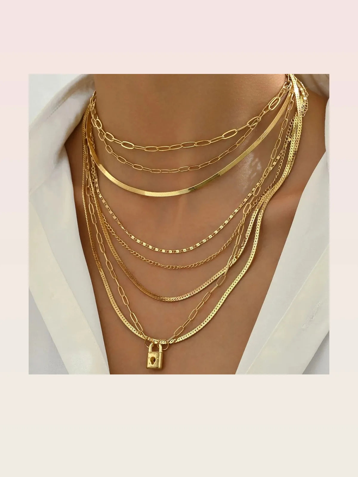 18K Gold-Plated Stainless Steel Multi-Layer Necklace