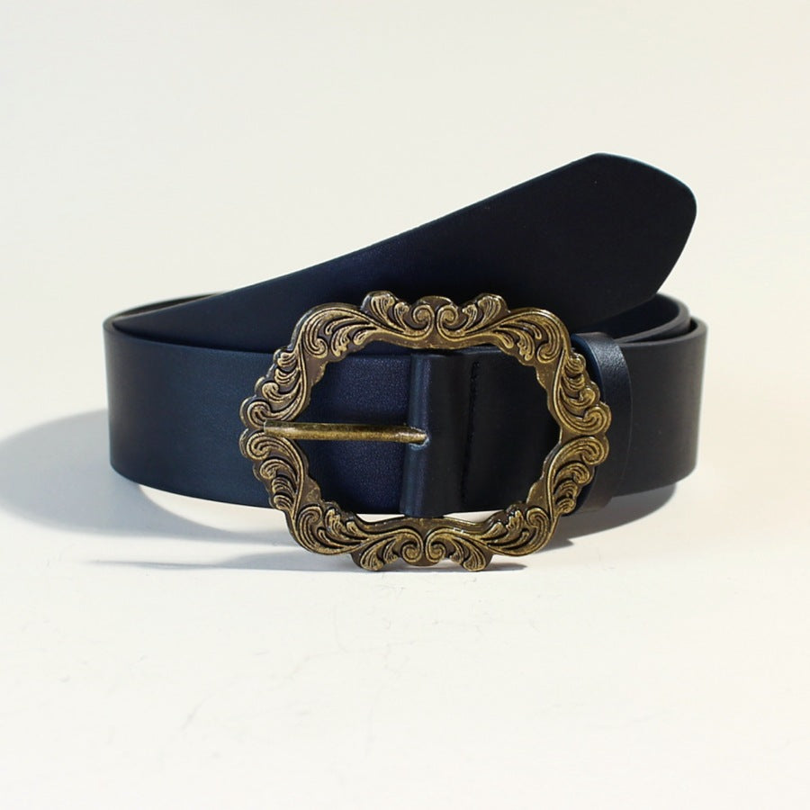 Boho Western Belt with Buckle in Brown or Black 41" adjustable