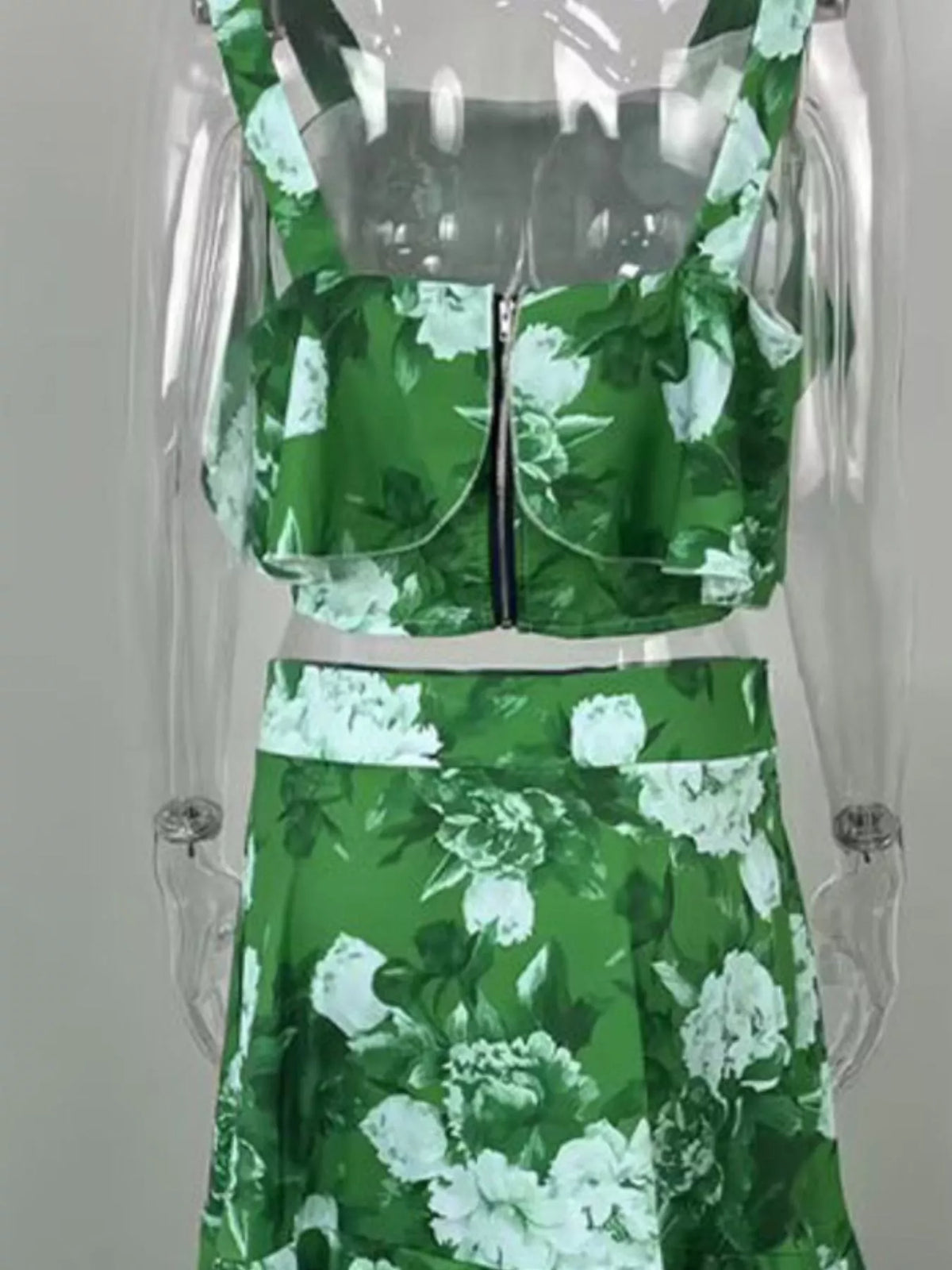Boho Western Floral Print Ruffle Cami and Skirt Two-Piece Set S-2XL Plus | 4 Colors