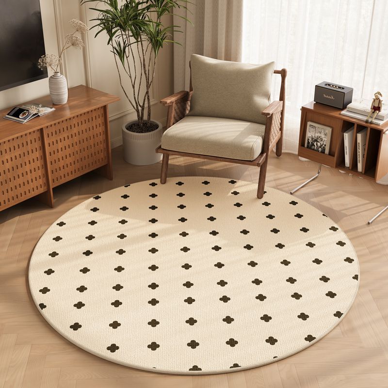 Retro Bohemian Warm Colors Non-Skid Stain Resistant Round Rug in 6 Boho Styles & 7 Sizes