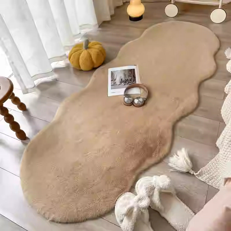 Boho Creamy Fuzzy Faux Fur Area Rug Plush Sofa Cover 8 Sizes | 6 Soft Warm Colors