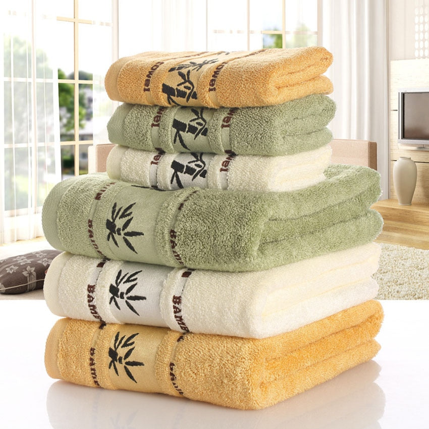 Bohemian Bamboo Bath Towel Set | Individual, 2 piece or 3 piece | 3 Colors