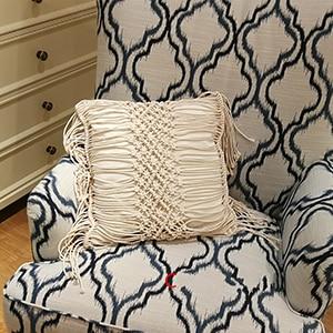 17" Bohemian Hand-Woven Macrame Cotton Square Cushion Cover | 4Styles