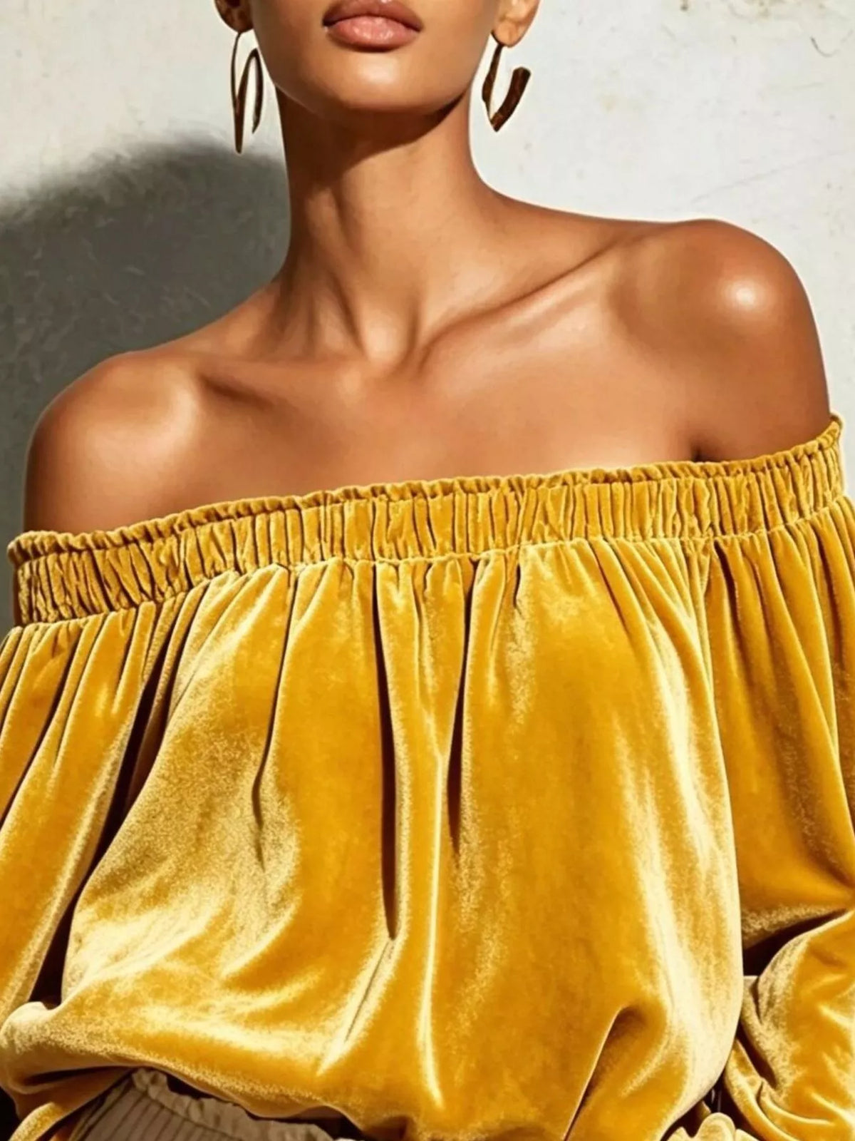 Boho Western Off-Shoulder Velvet Long Sleeve Top Blouse | S–XXL | 5 Colors