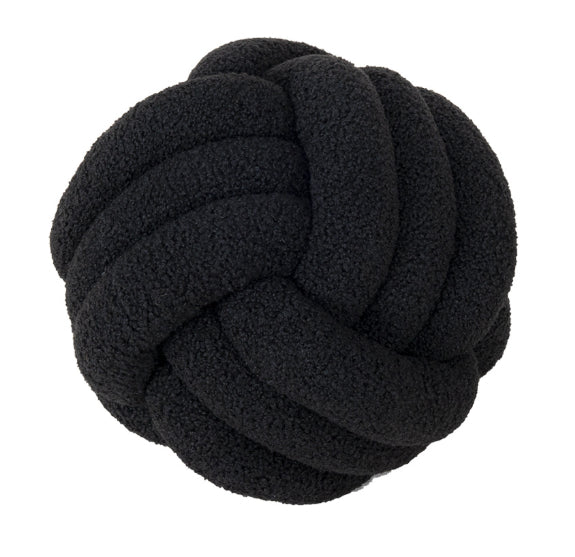 Boho Spherical Lamb Wool Round Rope Knot Pillow in 12 Colors & 2 Sizes