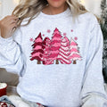 Pink Christmas Snack Trees Little Debbie Holiday Treats Classic Graphic Sweatshirt in 12 Colors S-2XL