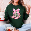 Western Cowgirl Christmas Cowboy Boots Santa Ribbons Bows Western Country Holiday Sweatshirt