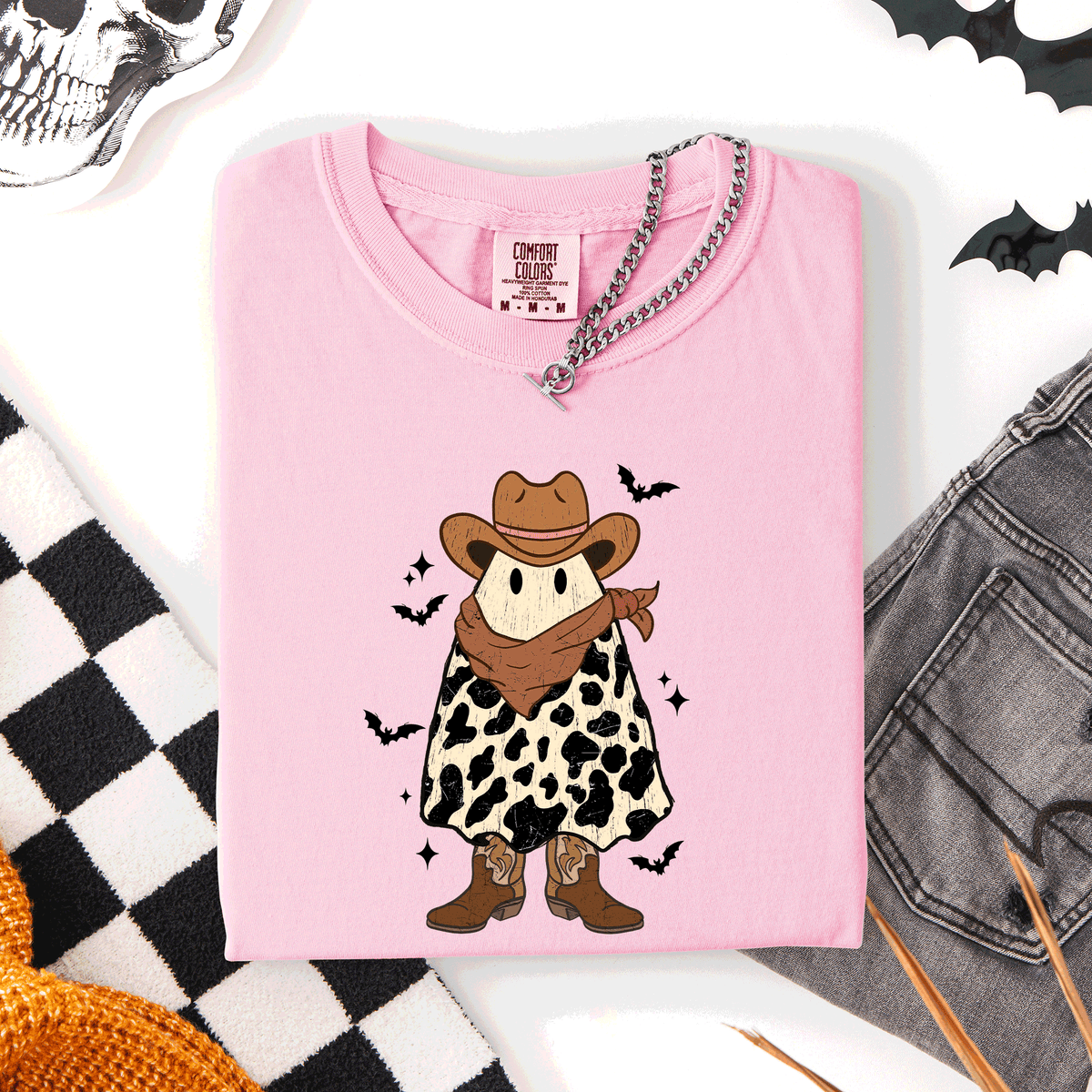 Halloween Ghost Cowboy Western Country Rodeo Night Edition Vintage Limited Edition Comfort Colors Tee