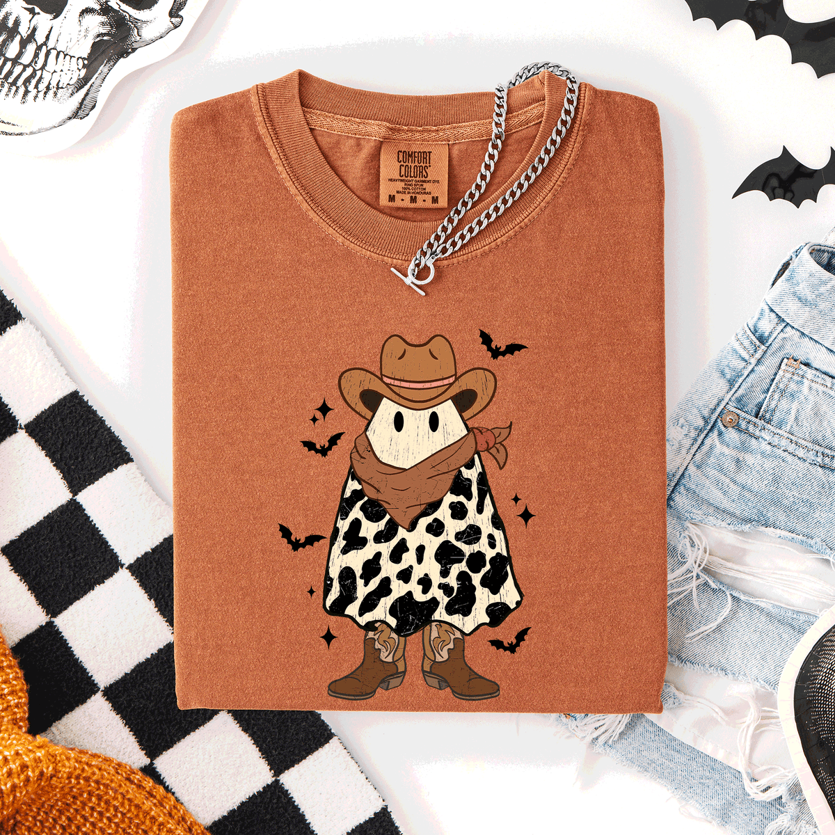Halloween Ghost Cowboy Western Country Rodeo Night Edition Vintage Limited Edition Comfort Colors Tee