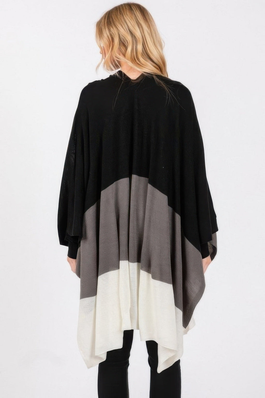Boho Western Three Tone Ombre Wrap Ruana | One Size | 4 Colors