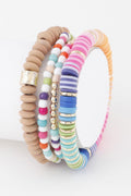 Boho Western 4-Strand Multi-Beaded Bracelet, 3 Colors