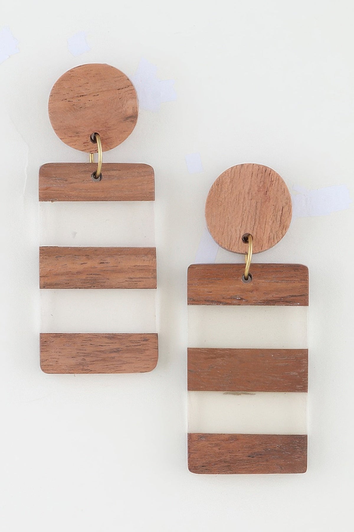 Boho Western Two-Toned Retro Grain Bar Earrings 2.8"
