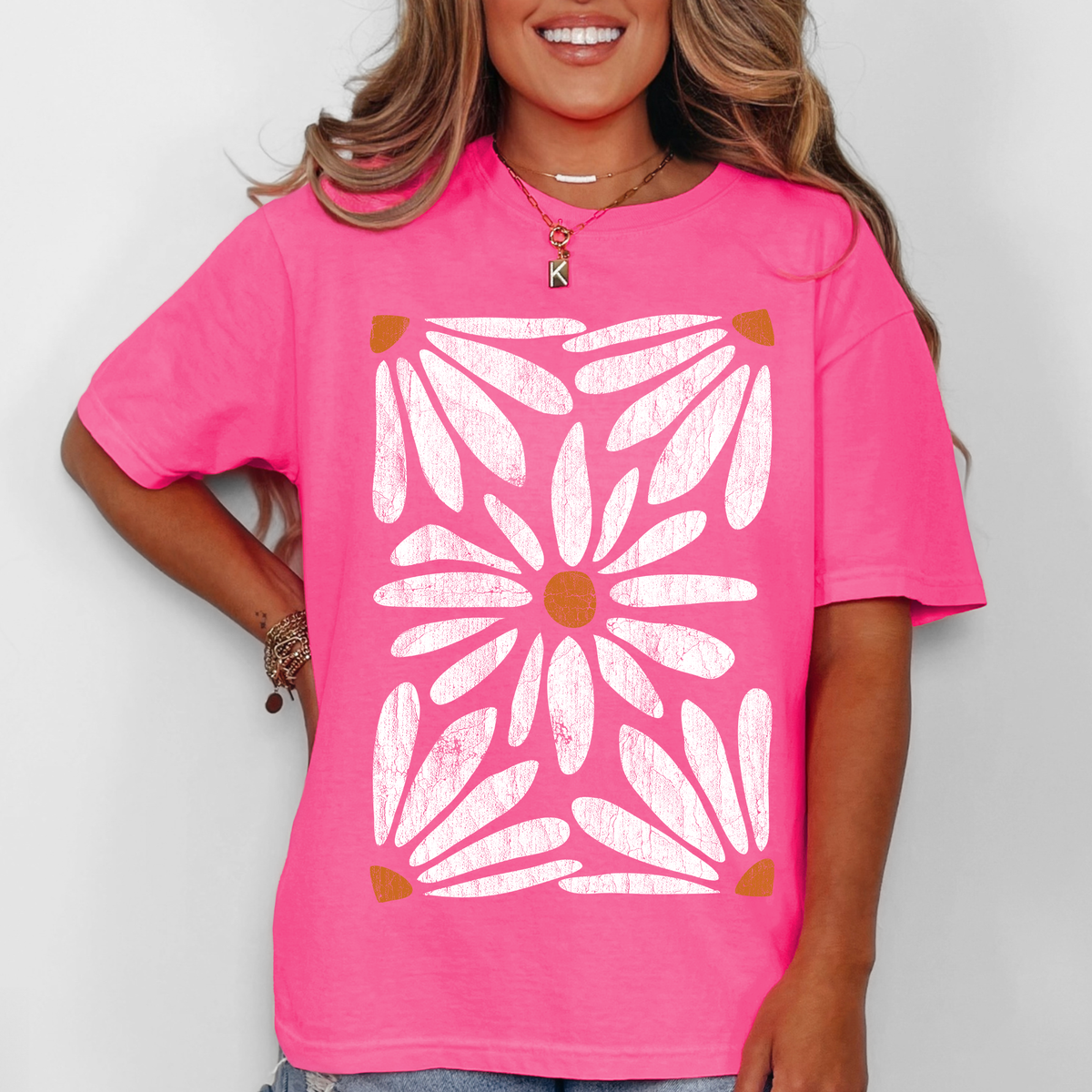 Boho Daisy Botanical Vintage Floral Garden Illustration Hand Drawn Comfort Colors Tee