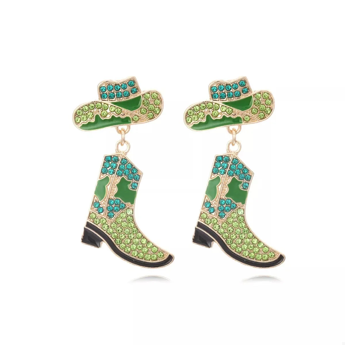 Western Cowboy Hat and Boot Dangle Earrings
