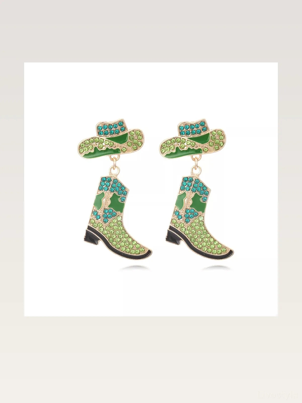 Western Cowboy Hat and Boot Dangle Earrings
