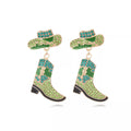 Western Cowboy Hat and Boot Dangle Earrings