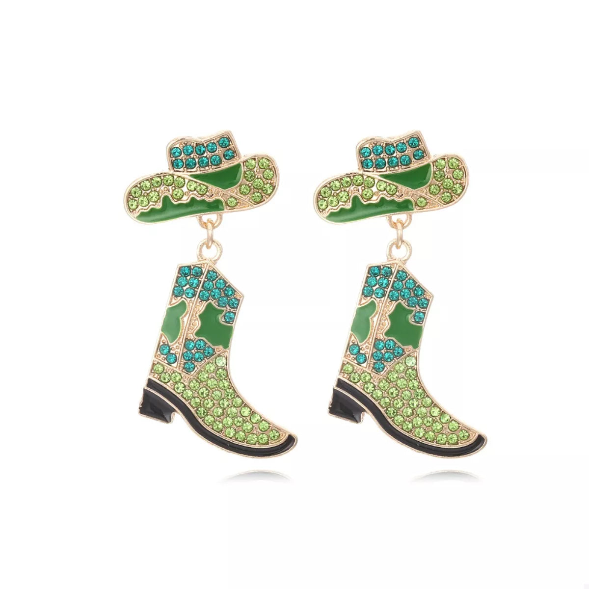 Western Cowboy Hat and Boot Dangle Earrings