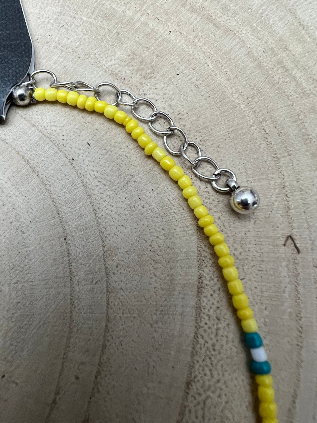 Western Seed Bead Choker with Faux Pearls — 13 Inch with Extender